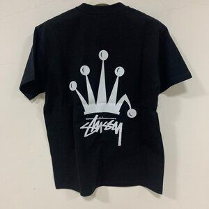 Stussy black printed short-sleeved T-shirt